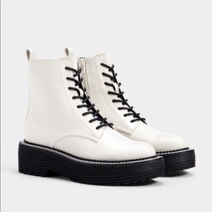 Bershka White Boots
